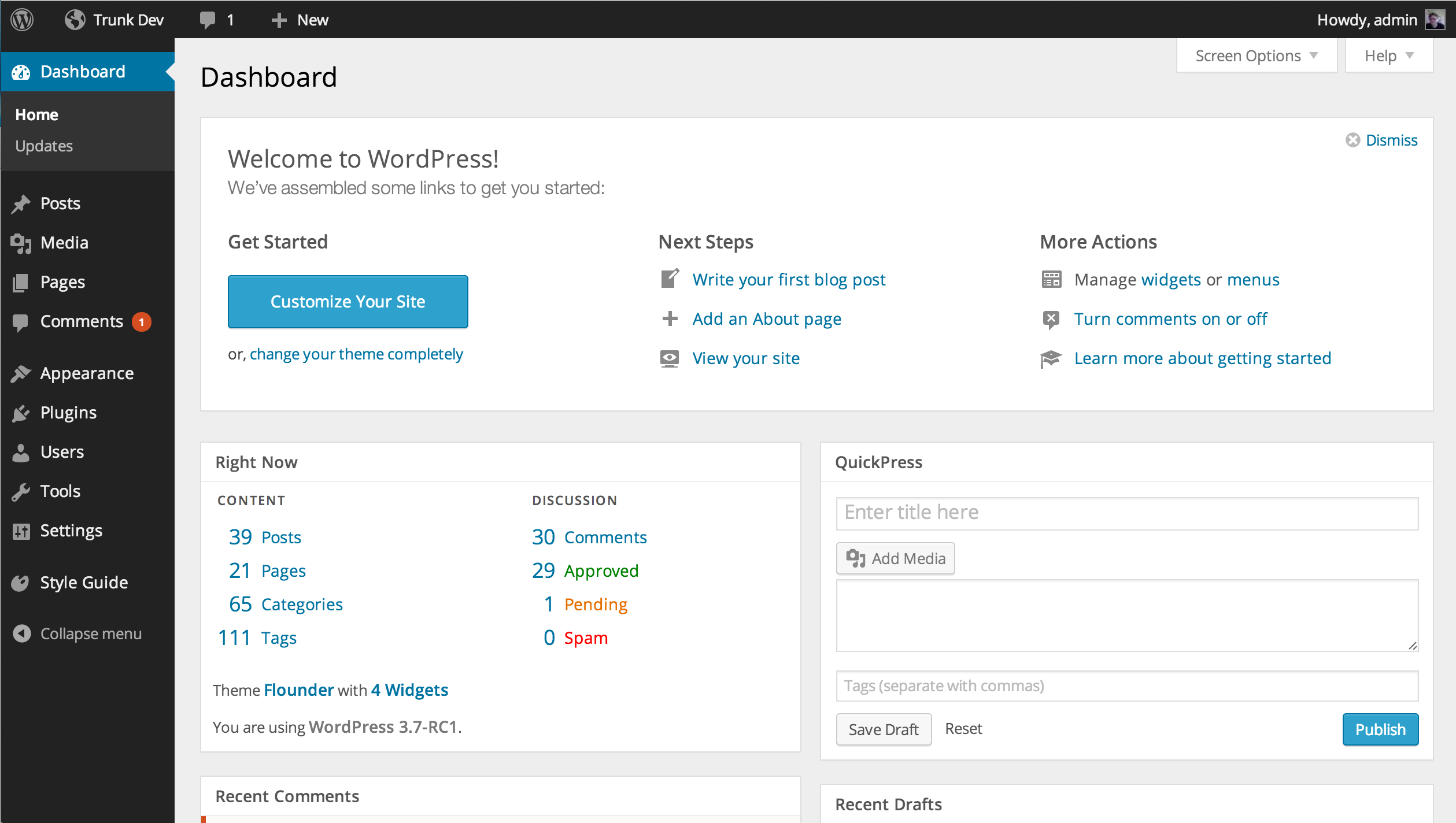 wordpress admin-panel